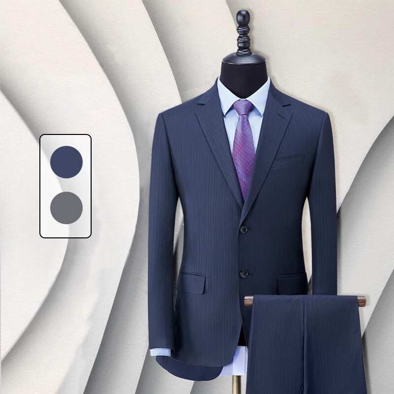 蒂夫曼新款四季男士西服套装商务时尚职业正装黑色伴郎服婚礼宴会