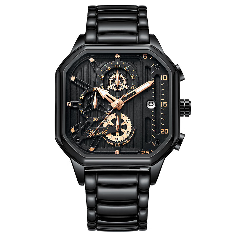 帝兹(dizizid)手表男士防水全自动夜光石英表钢带时尚2024男新款 金针