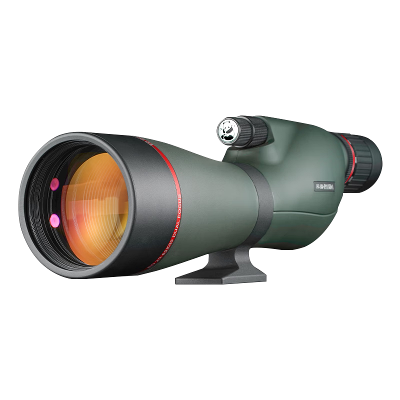 熊貓(PANDA)單筒望遠鏡高倍高清帶微光夜視鑭系ED觀(guān)鳥(niǎo)鏡7組10片充氮防水80MM 逐月20-60*80ED+支架+拍照夾