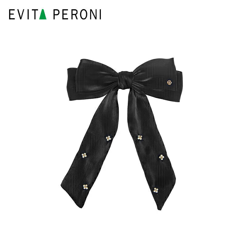 依慧达（Evita Peroni ）蝴蝶结发饰精致欧根纱飘带发夹后脑勺高级感马尾夹