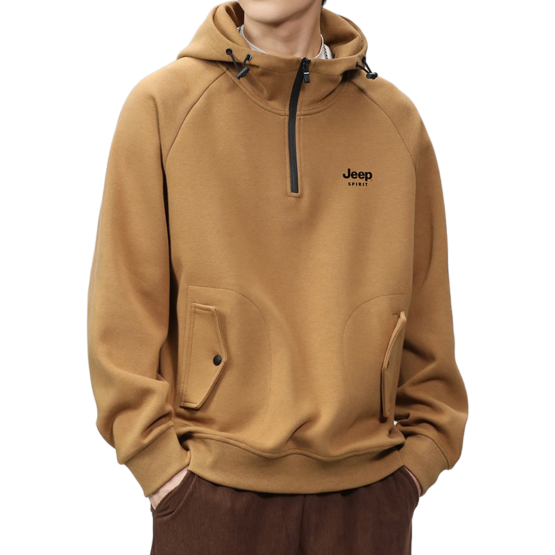 JEEP SPIRIT吉普衛(wèi)衣男士外套春秋季長袖T恤男裝美式連帽休閑打底衫潮牌衣服
