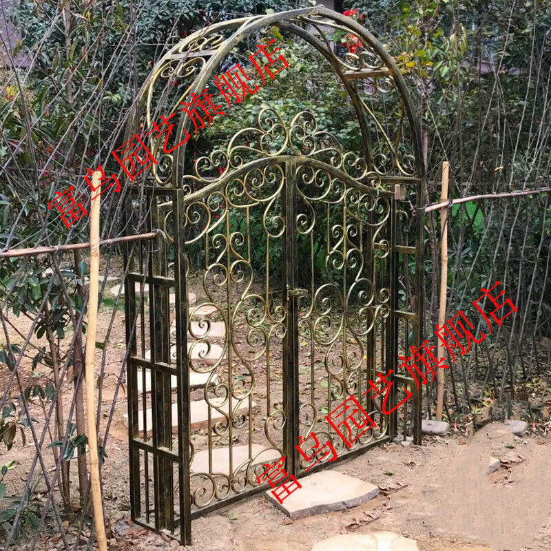 shxi欧式花园拱门铁艺别墅庭院拱形门户外鲜花铁架园艺花架爬藤架定制