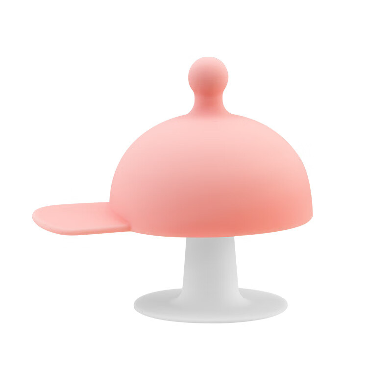 BZT现货新款异型硅胶磨牙棒婴儿咬咬乐ins双色帽子婴儿牙胶 粉色（1个装）