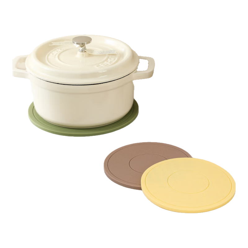 简美家隔热垫餐桌垫耐高温防火硅胶轻奢高级感盘子垫大号碗垫杯垫砂锅垫