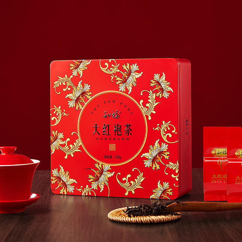 知福茶叶2024新茶大红袍武夷岩茶乌龙茶浓香型礼盒装茶叶送礼袋