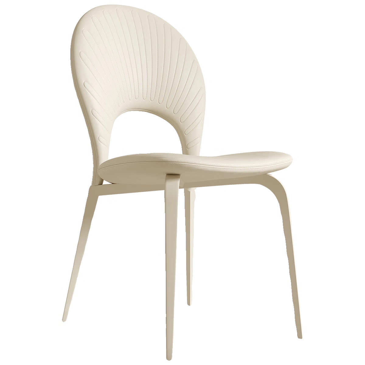 江欢法式奶油风餐椅网红设计师款北欧现代简约家用白色皮餐桌靠背椅子