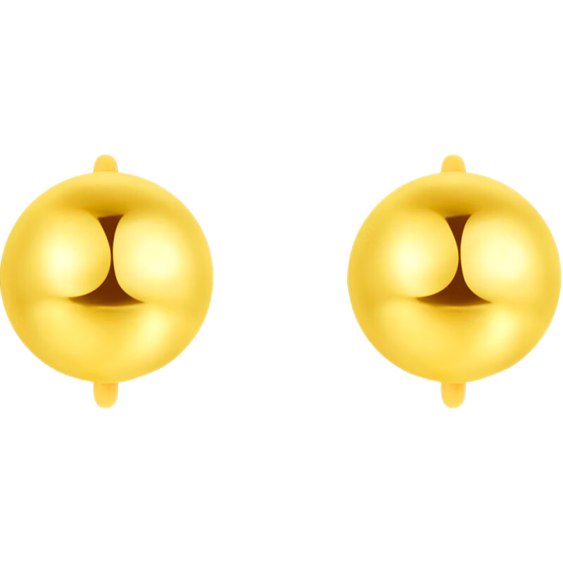 中鑫珠寶光面小金豆黃金耳釘足金999.9彎鉤豆豆耳環(huán)男女款女神節節日禮物 【現貨】1.35g