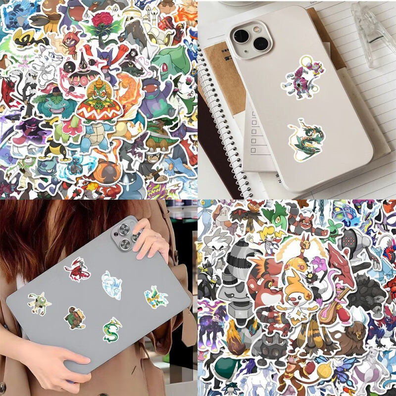 可爱途宝可梦贴纸200张卡通精灵可爱神奇皮卡丘贴画diy手机壳手账本