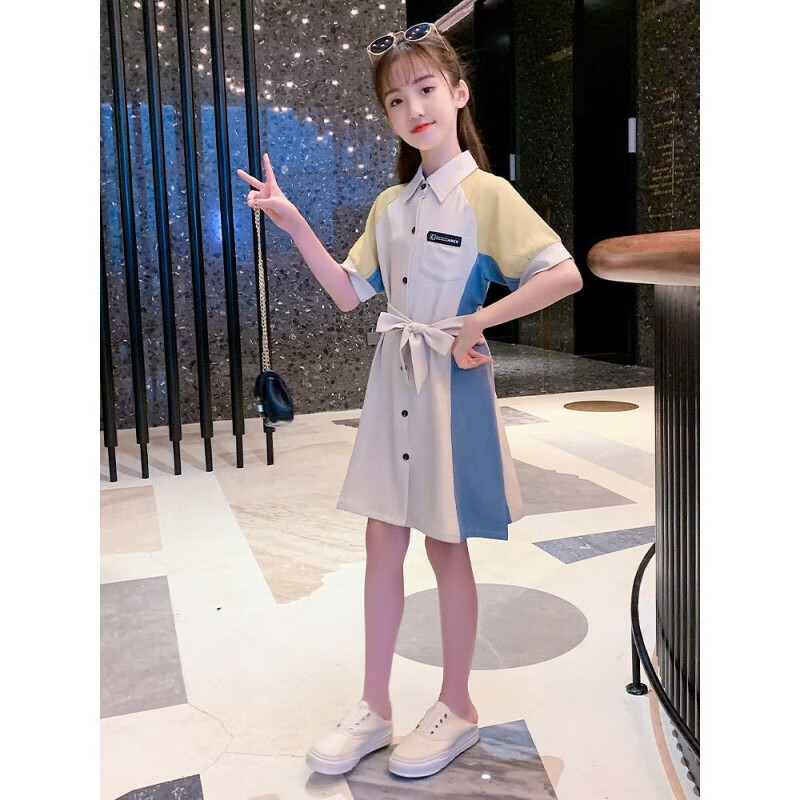 絮览女童连衣裙夏装新款时尚洋气中大童夏装裙子女超仙学生公主裙