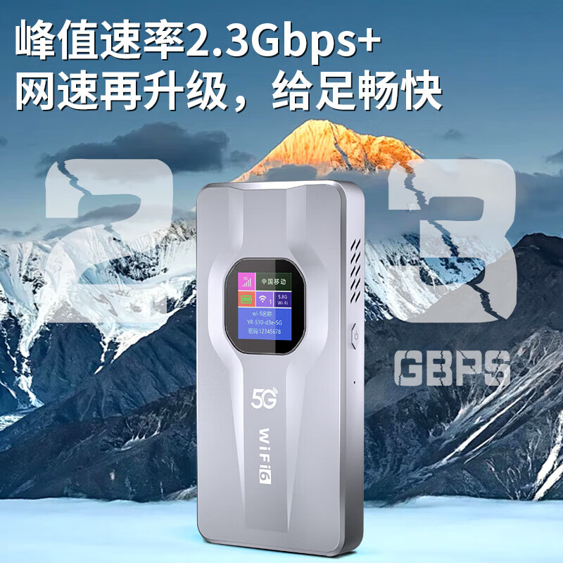 圣凡杜5g随身wifi6免插卡移动流量千兆路由器双频wifi无线上网卡2025款无限流量多网通便捷户外直播办公 【5G彩屏升级版-奶奶灰】高清彩屏全新升级