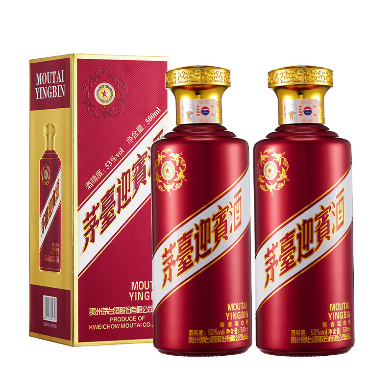 MOUTAI ę́ ��ӭ���� 53�� ������ 500ml 2ƿ 268.8Ԫ