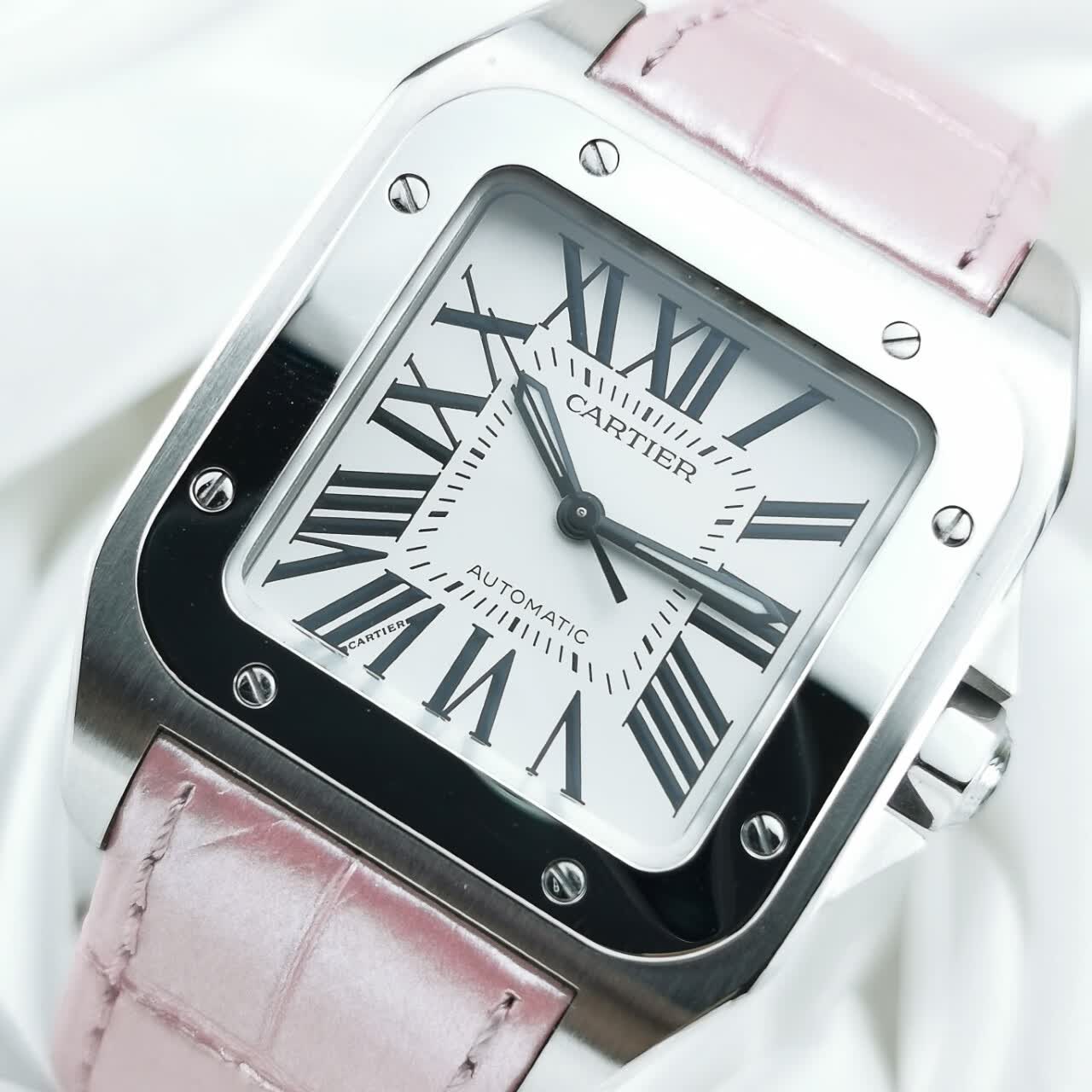 【二手95新】卡地亚(cartier)山度士系列中号自动机械女表奢侈品休闲