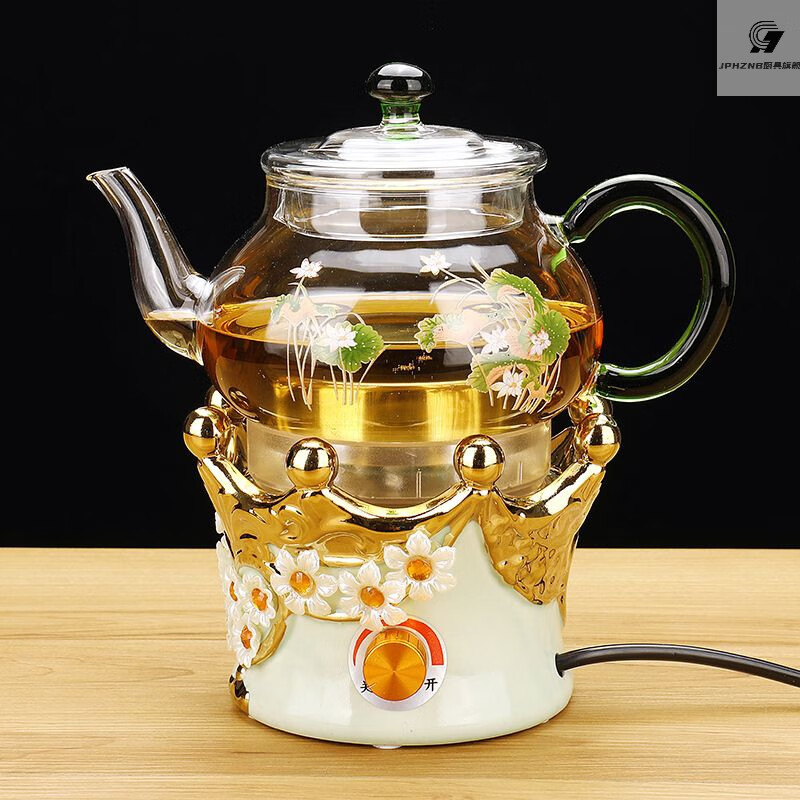 烧茶壶电热烧水壶陶瓷养生壶功夫泡茶熬药壶 茶壶800毫升 皇冠陶然炉