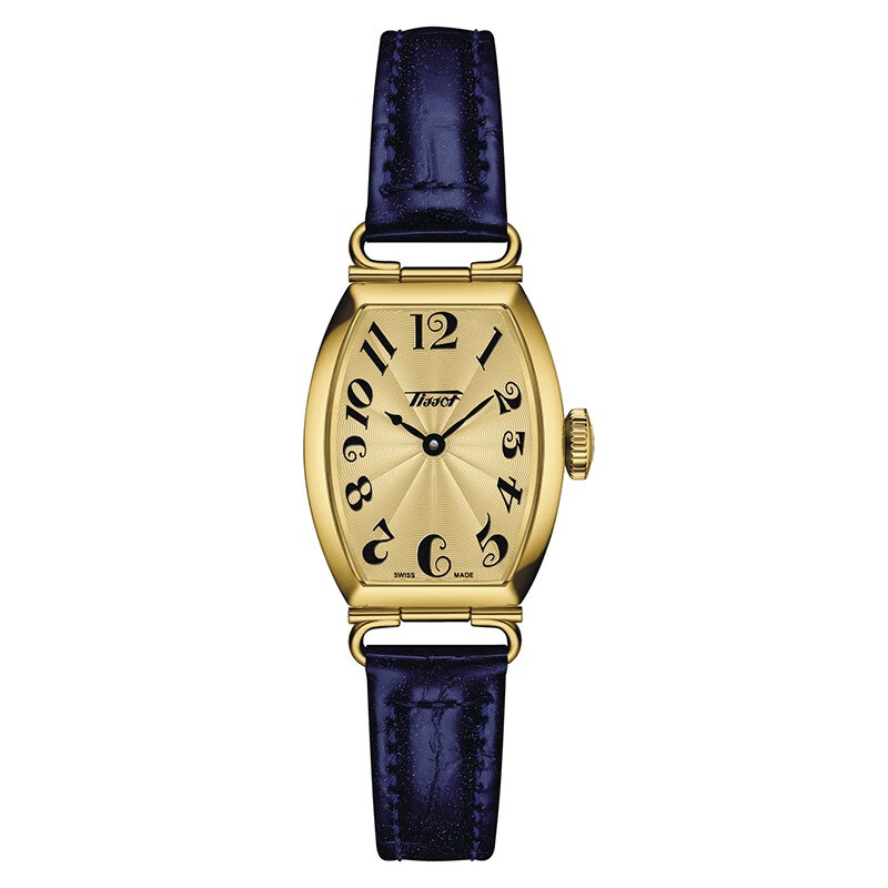 天梭（TISSOT）瑞士女表【全國聯(lián)保】波爾圖系列 復(fù)古經(jīng)典酒桶型石英休閑腕表 T128.109.36.022.00