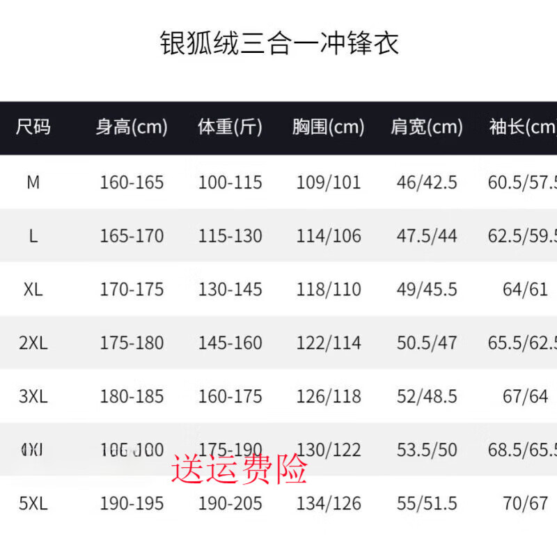 际华通瑞银狐绒冲锋衣 23式三合一带标 三防带全套魔术贴两件套男女 黑色(全套标) xl 身高165-170体重130-145