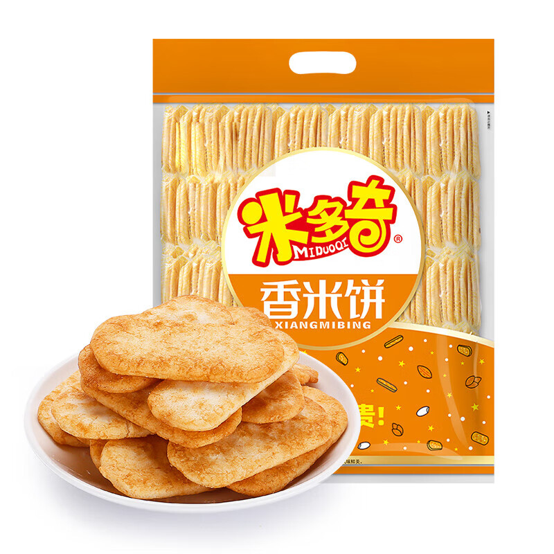 米多奇(miduoqi)办公室膨化食品休闲零食早餐小饼干糕点批发香米饼