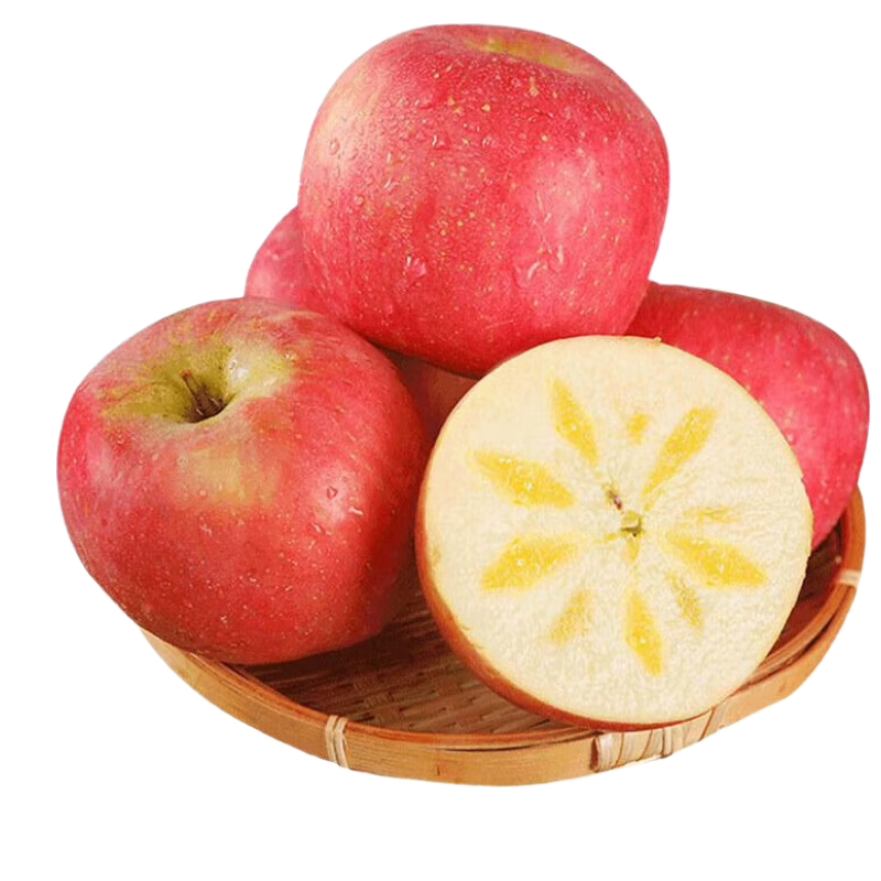 京愿 新疆冰糖心红富士苹果新鲜生鲜平果时令丑苹果水果 优选5斤中果  净4.5斤