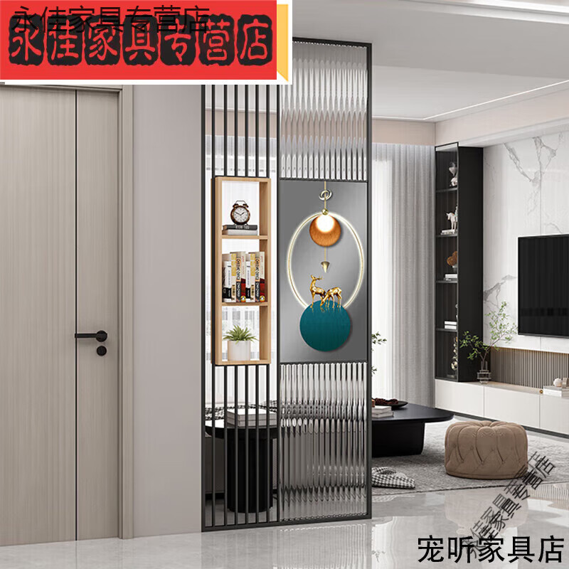 现代简约长虹玻璃隔断屏风入户玄关客厅遮挡 款式a [一平方价格]