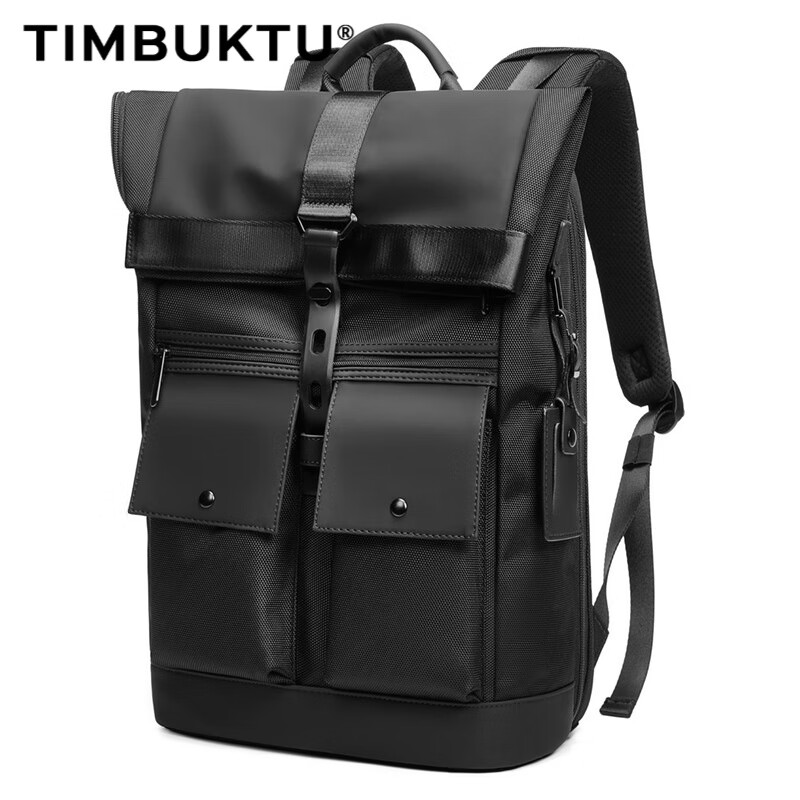 timbuktu双肩包男新款背包男士休闲商务双肩包旅行大容量背包学生书包