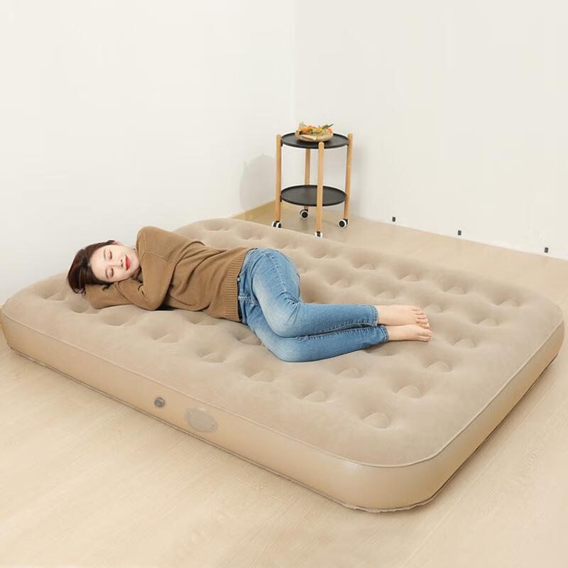 佳嘉优自动充气床垫家用单双人户外露营帐篷冲气床打地铺折叠便携 卡其色（外置电动泵） 单人（188*99*25cm)