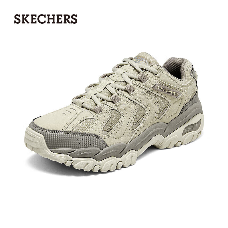 斯凯奇（Skechers）男子休闲户外徒步舒适透气轻质吸震运动鞋237542 自然色/NAT 42