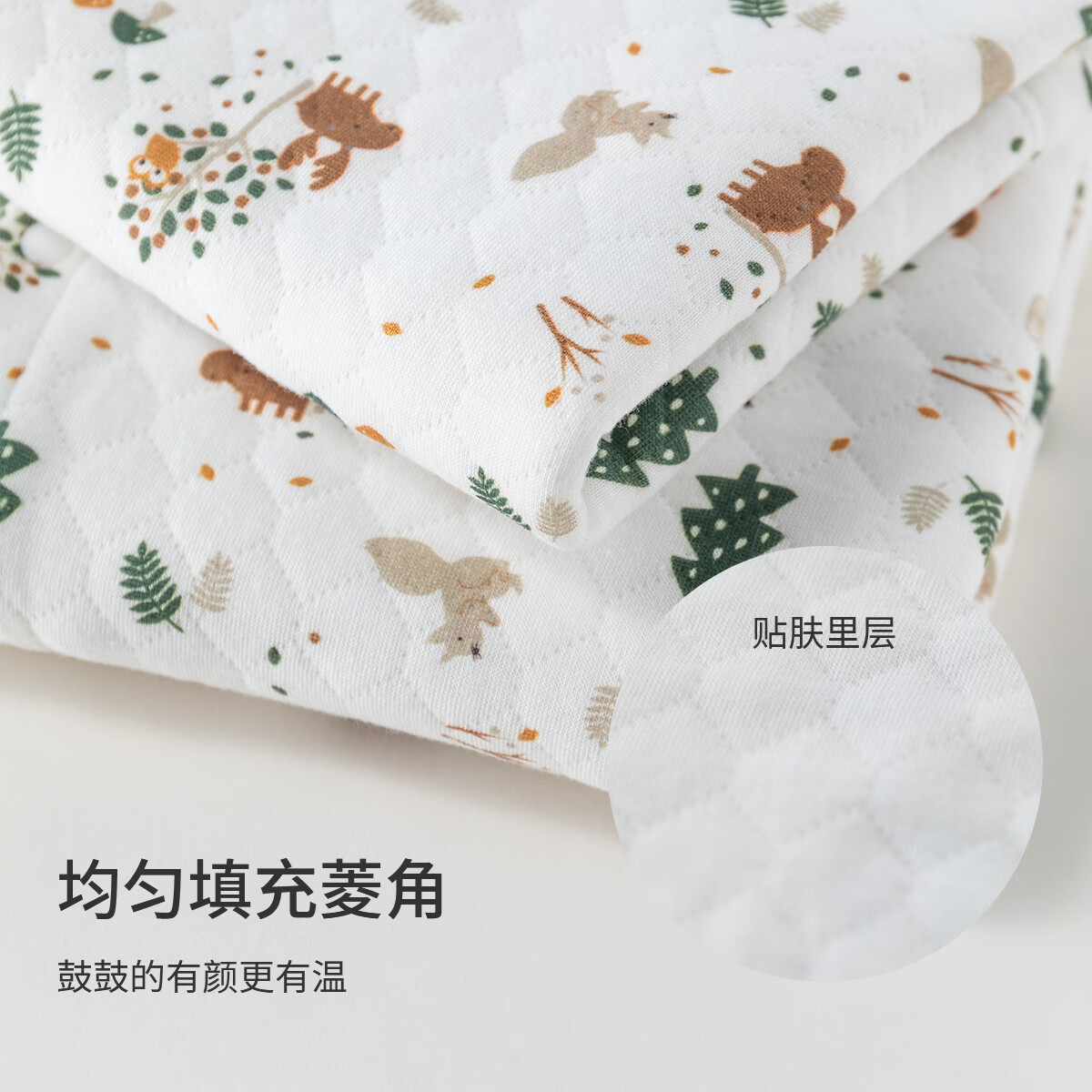 贝婴氏 婴儿保暖连体衣秋冬季宝宝夹棉哈衣冬装男女新生儿纯棉衣服爬服 丛林迷踪 90cm