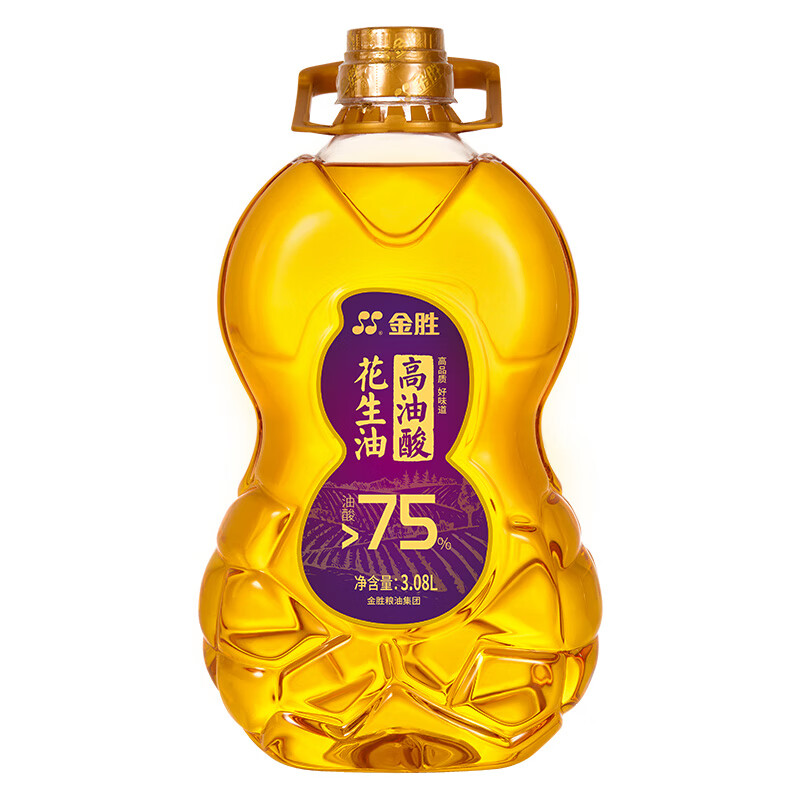 金胜高油酸花生油3.08l 油酸含量大于75% 物理压榨 食用油