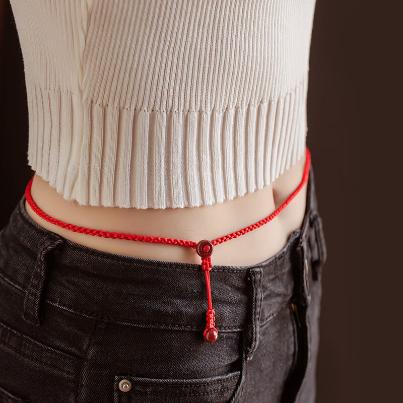 腰链红色礼物女生属龙细腰绳 23码腰围1尺6-54cm