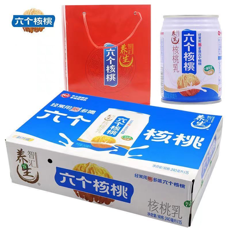 六个核桃养元奶养生植物饮品180*20罐箱6个核桃养生 240ml*15罐喝到6