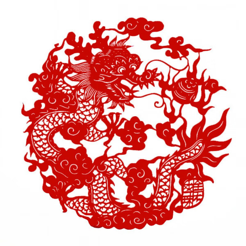 创京懿选2024新款剪纸窗花龙年手工家用 非遗剪纸手工艺术diy成品红色