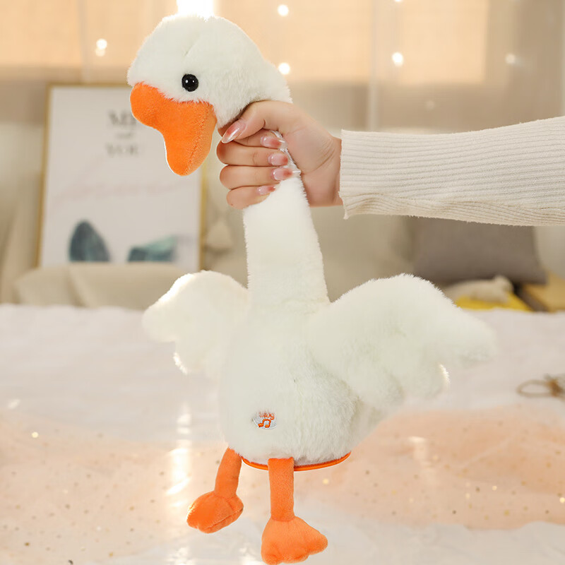 breaza会说话的玩偶鸭子玩具大鹅复读玩偶沙雕鹅婴儿学舌鸭毛绒唱歌