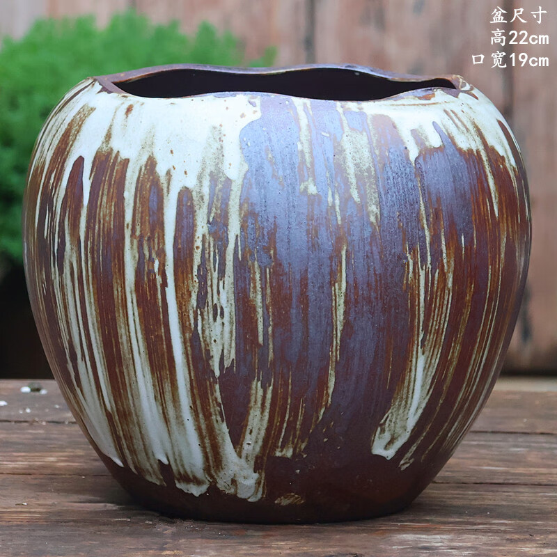 复古手工大陶罐造景家用大花盆多肉花盆绿植陶瓷三角梅蕨类植物盆 红