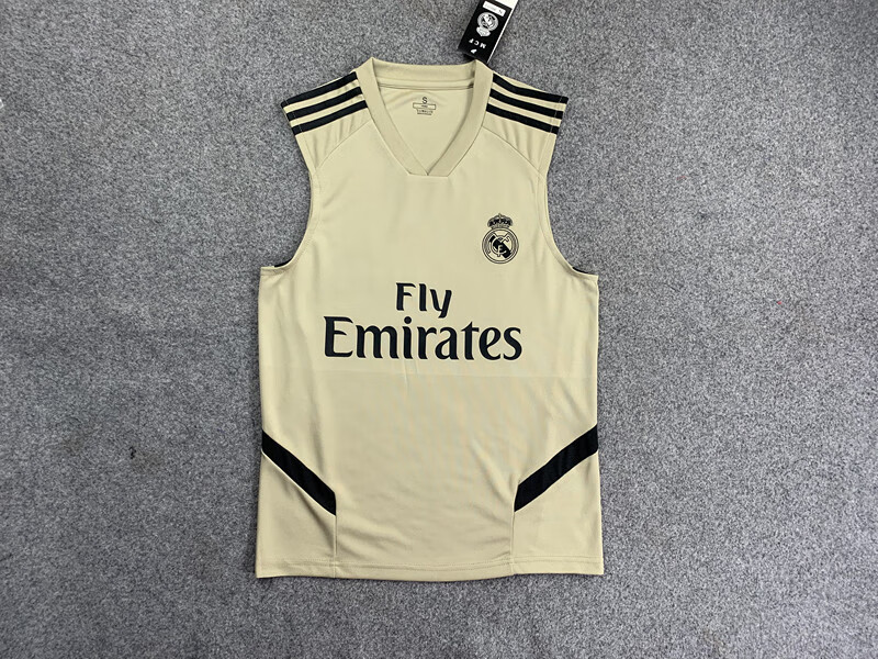 涂典皇家马德里皇马浅灰色短袖砍袖无袖对抗热身训练服背心球衣足球服