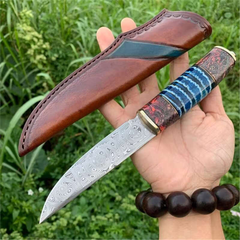 雨轩户外全国瑞典粉末钢猛犸臼齿户外露营手把肉花纹钢高硬度家用水果