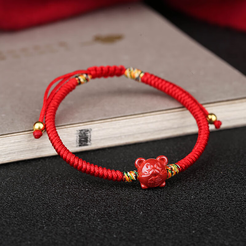 望景真品红朱砂十二生肖红绳手链金刚结编绳五彩绳龙年宝宝婴儿童手绳