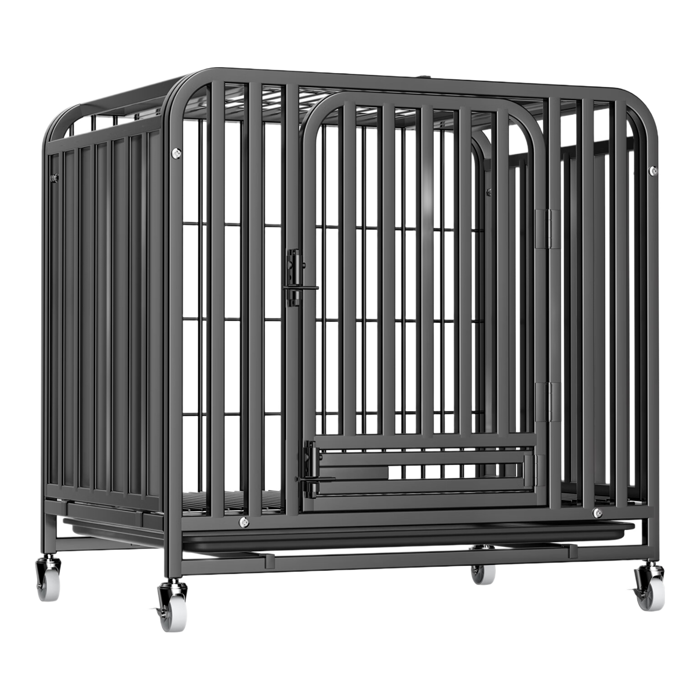 喵先生狗籠子 狗籠小中大型犬加粗加固金毛拉布拉多一體帶廁所分離籠子 三面全方管+加粗鐵絲【78*57*73cm】35斤內(nèi)適用