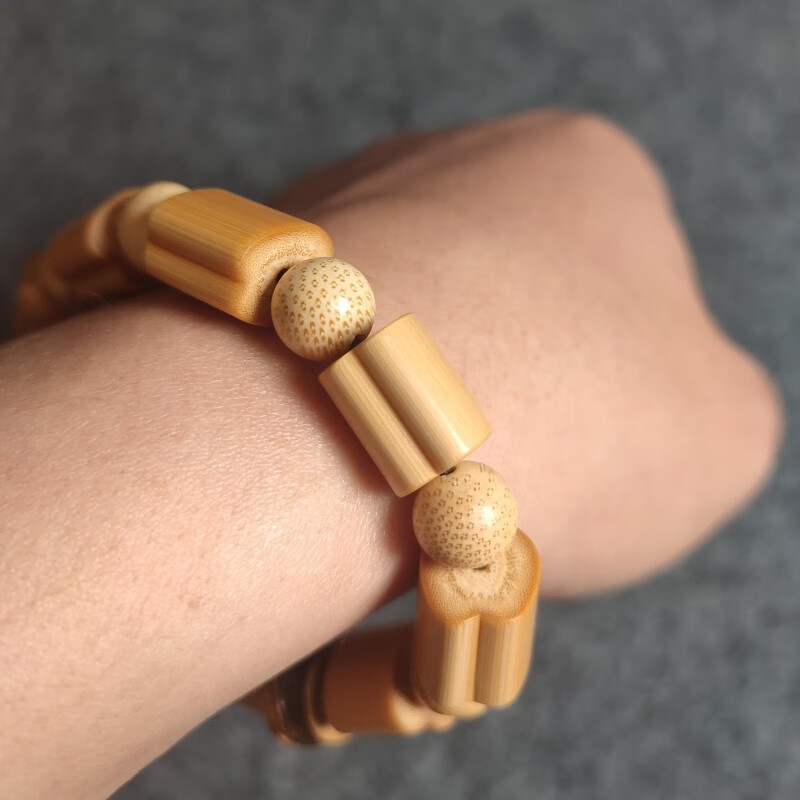 闪凤高密度实心竹水槽手串玉竹把件文玩玉化竹子把玩件实心玉竹子手串