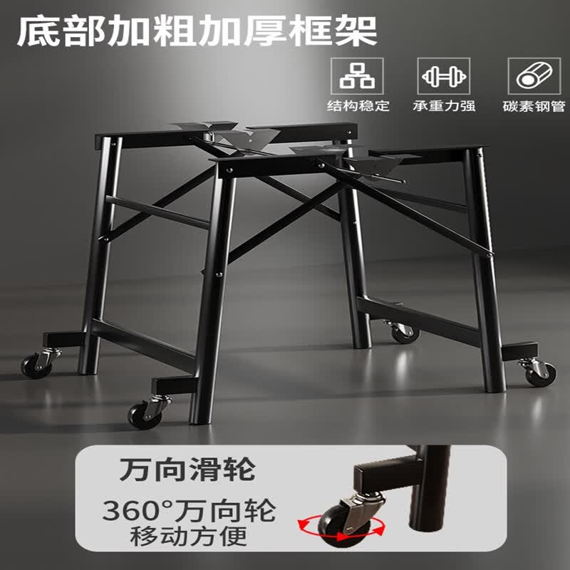 鑫京硕折叠桌餐桌家用简易饭桌小户型吃饭桌子15人大圆桌转盘饭店商用 1.5米对折圆桌+1米同色转盘黑胡