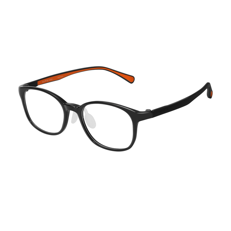 明月逸夫?qū)W生近視眼鏡兒童鏡架配度數(shù)眼鏡YF2056 C4透灰|平光防藍(lán)光