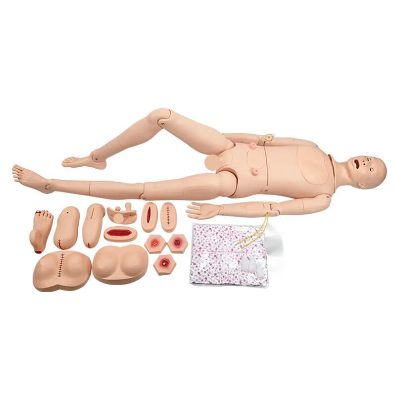 全功能护理人带8块创伤模块 导尿内脏口鼻插吸痰洗胃 女性护理模型带