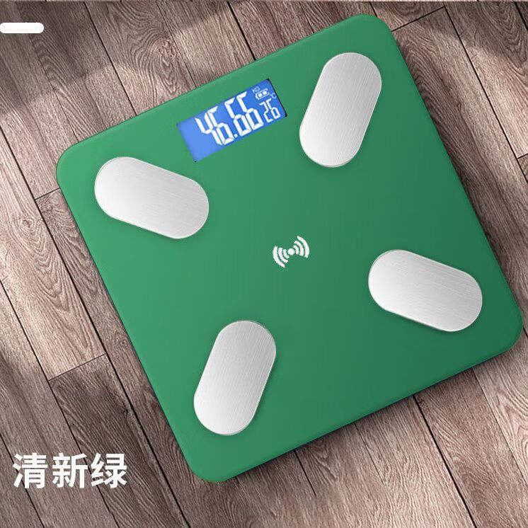 OQB绿滨体脂秤蓝牙智能精准体重测脂肪人体充电女家用体重厨房电子秤 充电款玫瑰金【热卖】