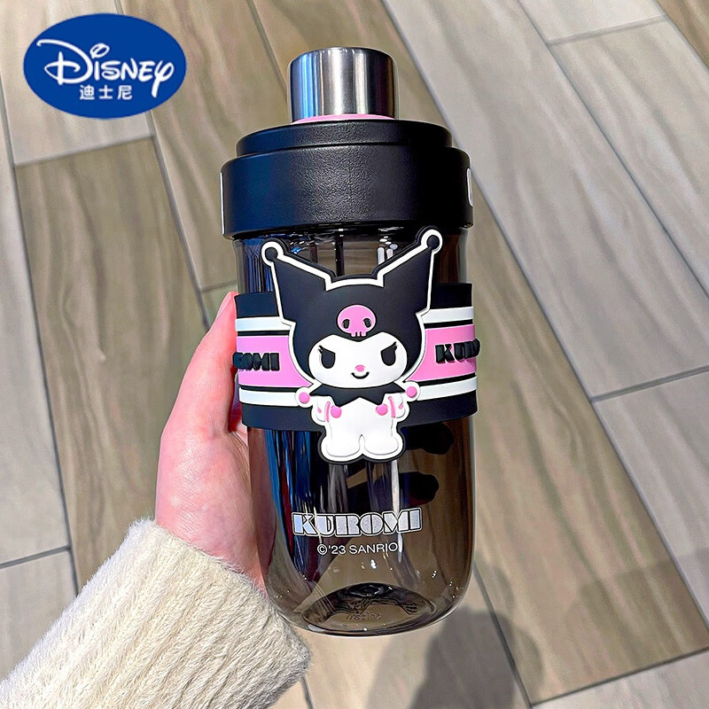 迪士尼(disney)带吸管可爱塑料水杯卡通学生潮趣果茶杯大容量运动随手