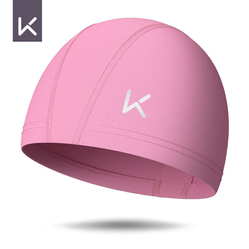 keep泳帽男女布料舒适不勒头加大号长发护耳成人帽游泳装备 粉色