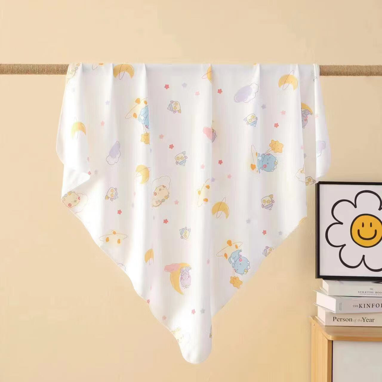 婧麒(JOYNCLEON)新生婴儿包单初生宝宝产房纯棉襁褓裹布包巾包被用品 淘气龙【精梳纯棉-7A抗菌】 85*85cm