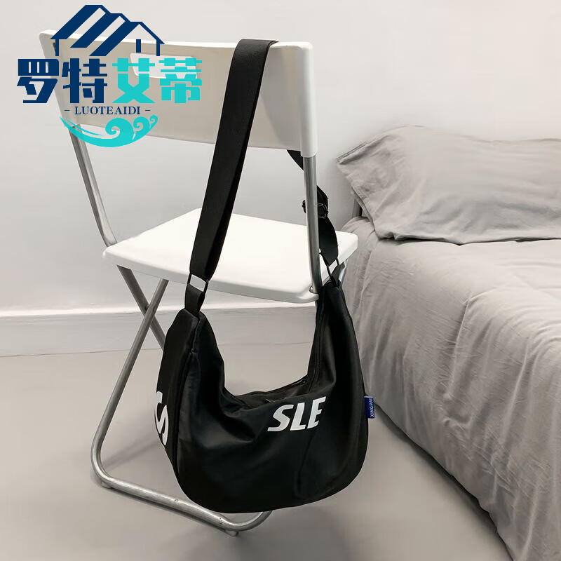 皮里奥跨肩包男SLE半圆形女包高档斜挎包女士饺子包防水通勤包运动斜挎 SLE黑色小号