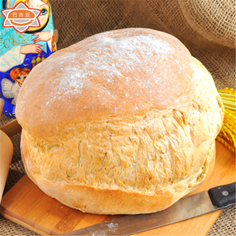 麦香无糖精无油炸传统手工发酵主食嚼劲硬面包1700g 微酸口味硬式列巴