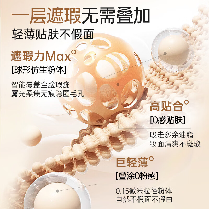透真丝绒雾光气垫BB霜粉底液隔离霜轻薄遮瑕提亮控油不脱妆卡粉护肤品 01瓷白色