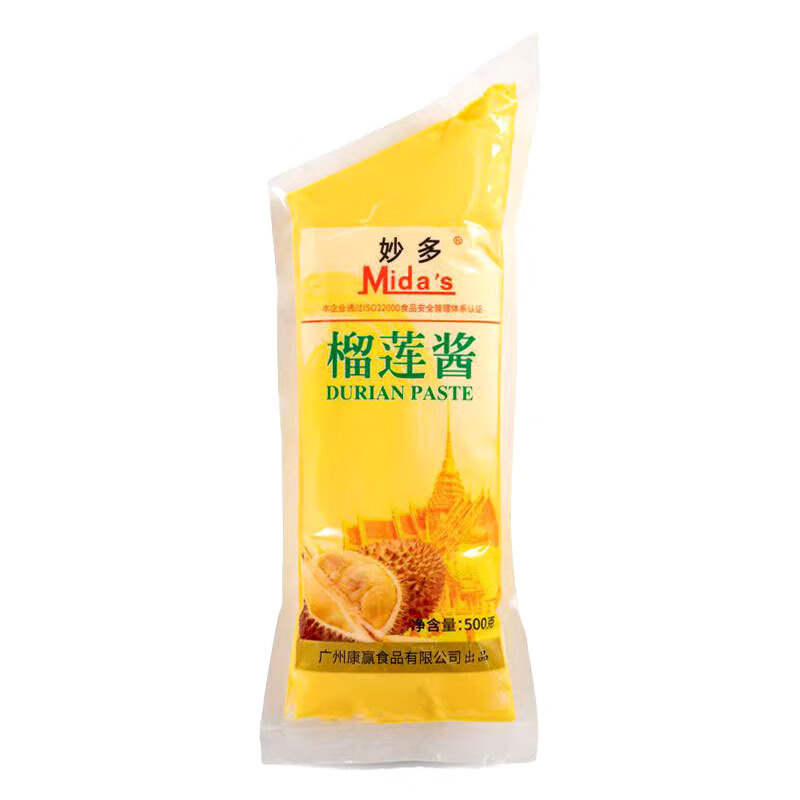 妙多（mida's）妙多mida&aposs榴蓮果醬榴蓮泥千層榴蓮餅披薩甜品烘焙原料 榴蓮醬500g*1袋