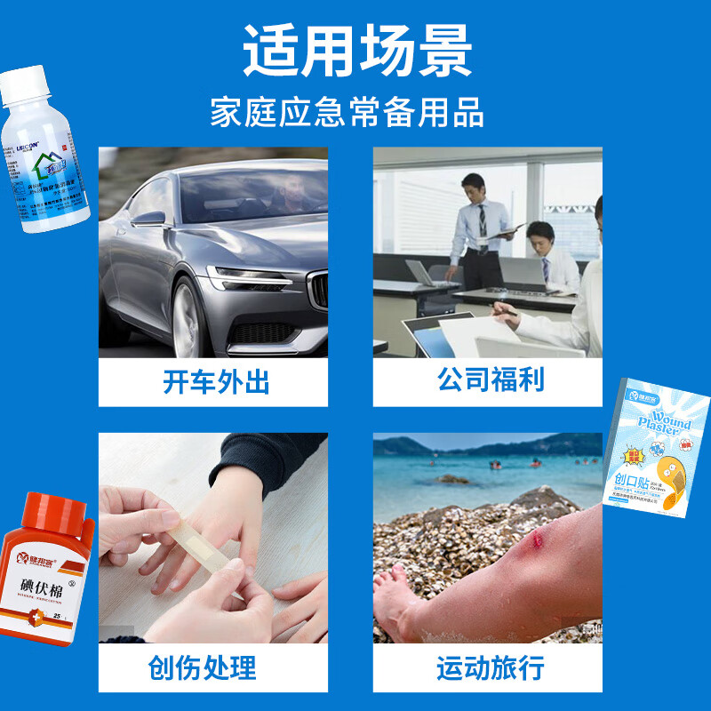 云南白药家庭药箱含药品急救用品常备医用药箱家用医疗箱公司应急急救包 【13种基础组合】配中号药箱