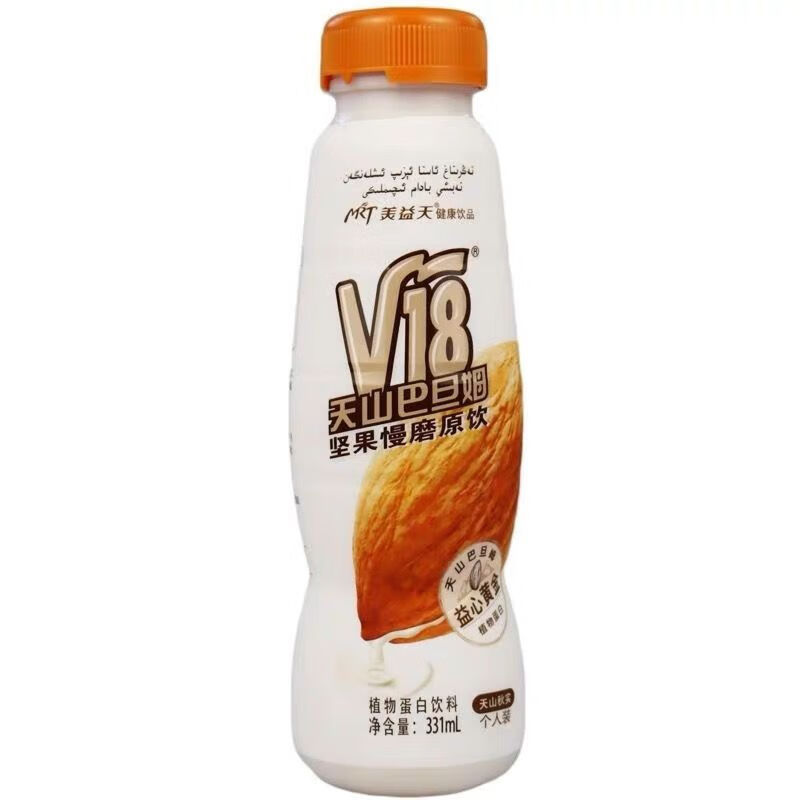 oloey新疆美益天v18 巴旦姆坚果饮料v18巴旦木饮料植物蛋白331ml/1.